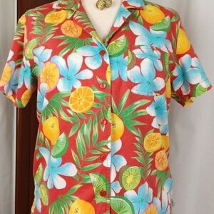 Tropical Floral Button-Up Shirt